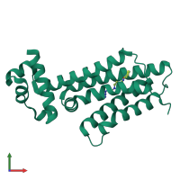 PDB entry 3o8g coloured by chain, front view.