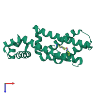 PDB entry 3o8g coloured by chain, top view.
