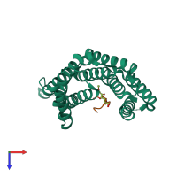 PDB entry 3o8i coloured by chain, top view.