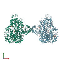 PDB entry 3o8n coloured by chain, front view.