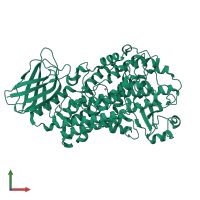 Monomeric assembly 2 of PDB entry 3o8y coloured by chemically distinct molecules, front view.