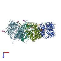 PDB entry 3o95 coloured by chain, top view.