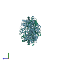 PDB 3o9m coloured by chain and viewed from the side.