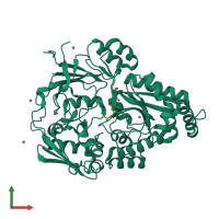 Monomeric assembly 1 of PDB entry 3o9p coloured by chemically distinct molecules, front view.