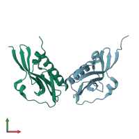 PDB entry 3o9s coloured by chain, front view.