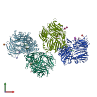 PDB entry 3o9v coloured by chain, front view.