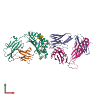 PDB entry 3o9w coloured by chain, front view.