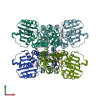 PDB entry 3o9z coloured by chain, front view.