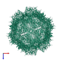 Capsid protein VP1 in PDB entry 3oah, assembly 1, top view.