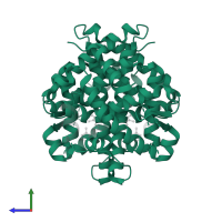 Retinoic acid receptor RXR-alpha in PDB entry 3oap, assembly 1, side view.