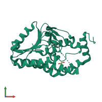 PDB entry 3oc7 coloured by chain, front view.