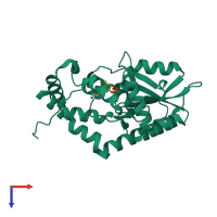 PDB entry 3ocx coloured by chain, top view.