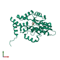 PDB entry 3ocy coloured by chain, front view.