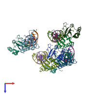 PDB entry 3od8 coloured by chain, top view.