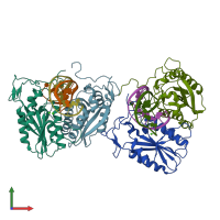 PDB entry 3odh coloured by chain, front view.