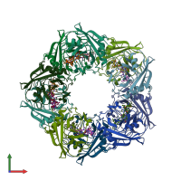 PDB entry 3odi coloured by chain, front view.