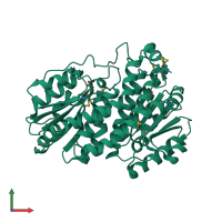 PDB entry 3odp coloured by chain, front view.