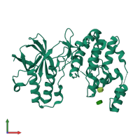 PDB entry 3oef coloured by chain, front view.