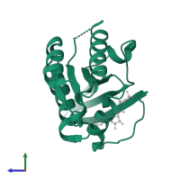 GTPase RhebL1 in PDB entry 3oes, assembly 1, side view.