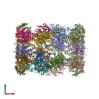 PDB entry 3oeu coloured by chain, front view.