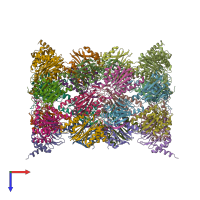 PDB entry 3oeu coloured by chain, top view.