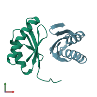PDB entry 3ofh coloured by chain, front view.