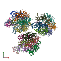 PDB entry 3ofn coloured by chain, front view.