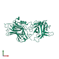 PDB entry 3ogg coloured by chain, front view.