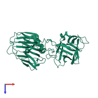 PDB entry 3ogg coloured by chain, top view.