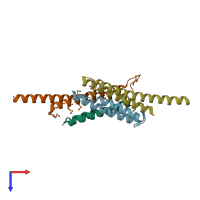 PDB entry 3ogi coloured by chain, top view.