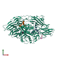 PDB entry 3ogr coloured by chain, front view.