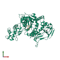 PDB entry 3oh4 coloured by chain, front view.