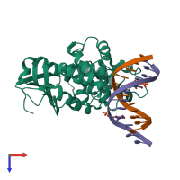 PDB entry 3oh6 coloured by chain, top view.