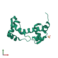 PDB entry 3oio coloured by chain, front view.