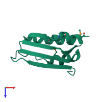 PDB entry 3oiz coloured by chain, top view.