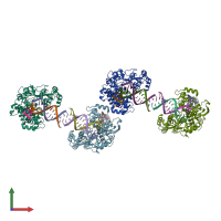 PDB entry 3ol9 coloured by chain, front view.