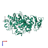 Pancreatic alpha-amylase in PDB entry 3ole, assembly 1, top view.