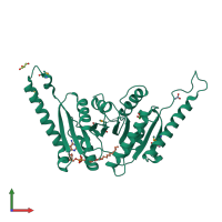 PDB entry 3olq coloured by chain, front view.