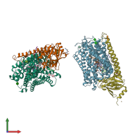 PDB entry 3om3 coloured by chain, front view.