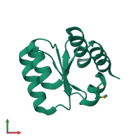 PDB entry 3on1 coloured by chain, front view.