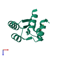PDB entry 3on1 coloured by chain, top view.