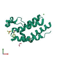 PDB entry 3oni coloured by chain, front view.