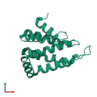 PDB entry 3onk coloured by chain, front view.