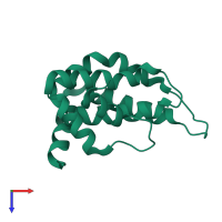 PDB entry 3onk coloured by chain, top view.