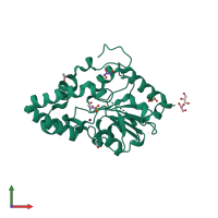 PDB entry 3onn coloured by chain, front view.