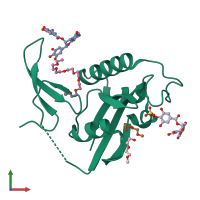 PDB entry 3oob coloured by chain, front view.