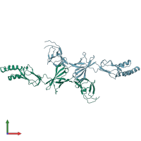 PDB entry 3ooc coloured by chain, front view.