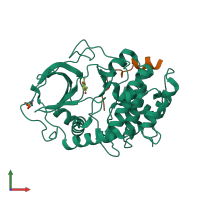 PDB entry 3oog coloured by chain, front view.