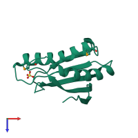 PDB entry 3oon coloured by chain, top view.