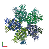 PDB entry 3ooq coloured by chain, front view.